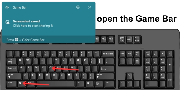 Press Windows key + G to open the Game Bar